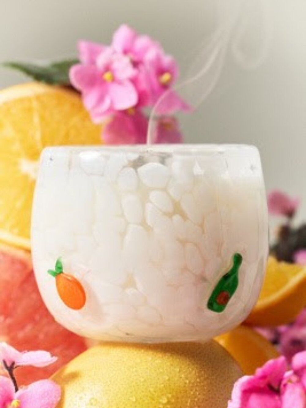 Mimosa Spring Icon Fruity Pink Grapefruit Spritz Glass Candle